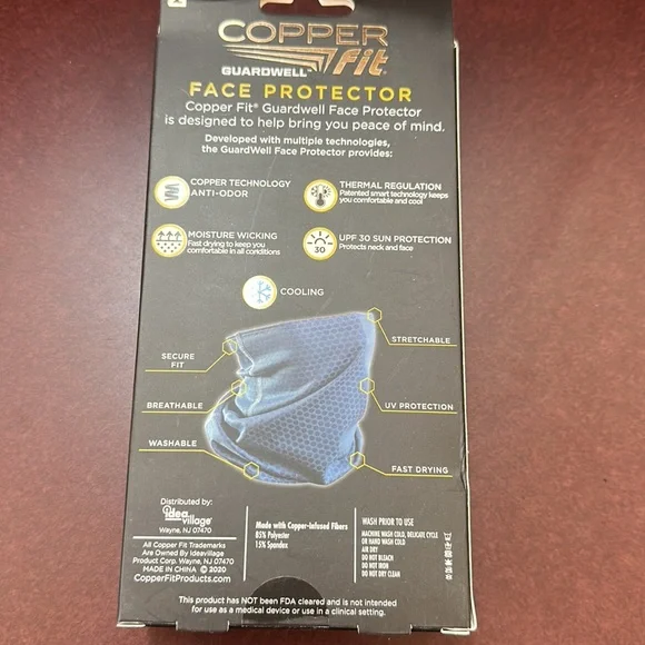 Copper Fit Unisex Adult Guardwell Face Cover and Neck Gaiter, Blue - Picture 5 of 5